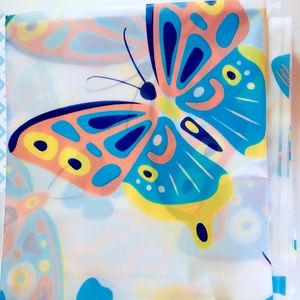 Pastel Butterflies Peva Shower Curtain Grommets